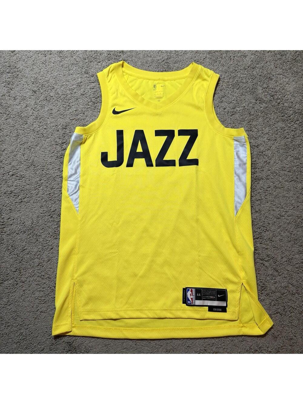 Nike Utah Jazz Swingman Jersey Icon Edition Yellow Men's Size 44 Medium